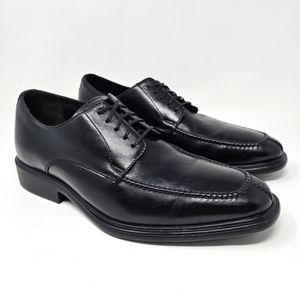 Niel M Black Leather President Oxfords Mens Size 9 D Lace Up Split Toe Shoes